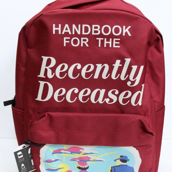 Beetlejuice Large Maroon Zip Backpack - Picture 5 of 6